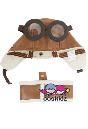 Child Pilot Kids Aviator Fleece Warm Hat Goggles Cap with Earmuffs