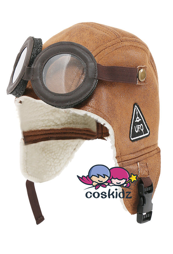 Child Pilot Kids Aviator Fleece Warm Hat Goggles Cap with Earmuffs