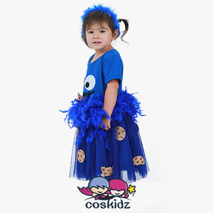 Child Halloween Chocolate Chip Cookie Biscuit Costume Dress with Headdress