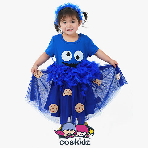 Child Halloween Chocolate Chip Cookie Biscuit Costume Dress with Headdress
