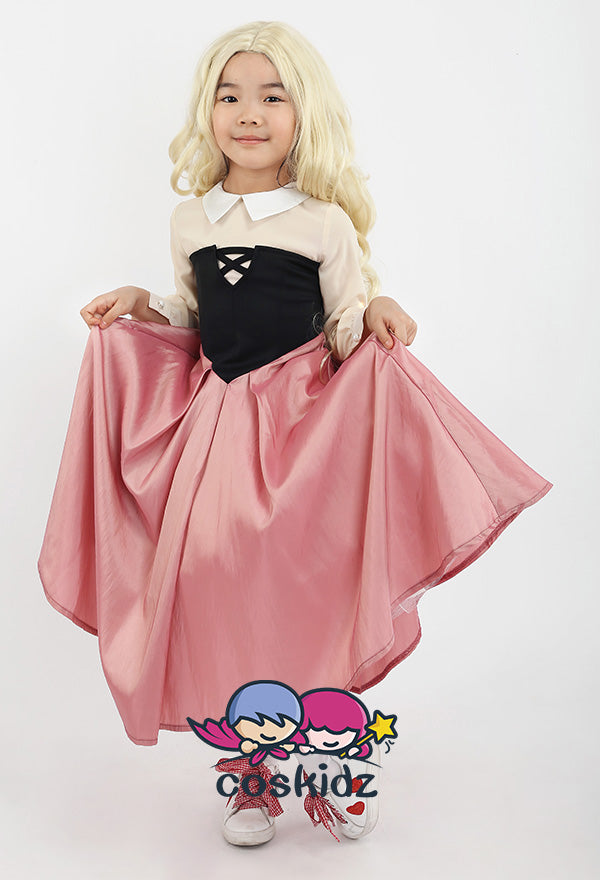 Kids Princess Maiden Dress Cosplay Costume with Corset and Cape