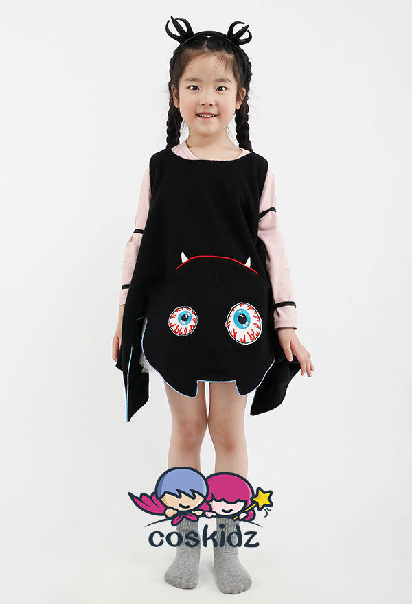 Halloween Vampire Bat Girl Costume Dress with Wings for Kids