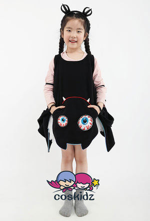 Halloween Vampire Bat Girl Costume Dress with Wings for Kids