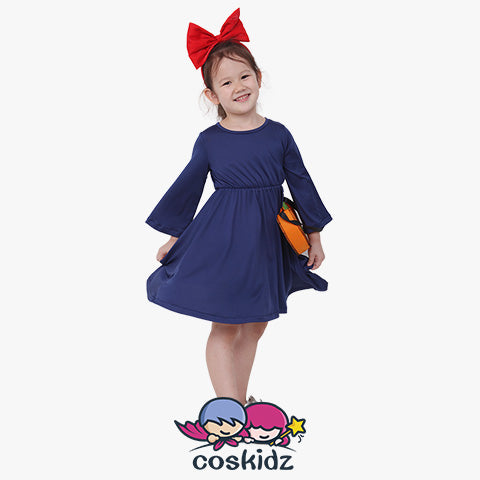Delivery Service Kids Halloween Cosplay Costume Witch Dress With Yellow Bag