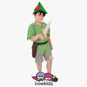 Peter Pan Kids Halloween Costume with Hat and Sword