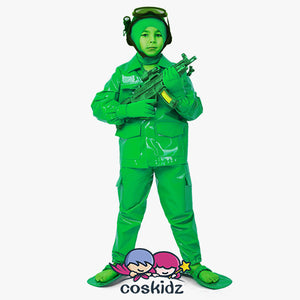 Child Toy Green Army Man Halloween Soldier Costume For Kids